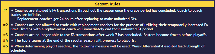 Season Rules