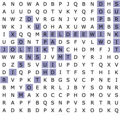 Word search answers