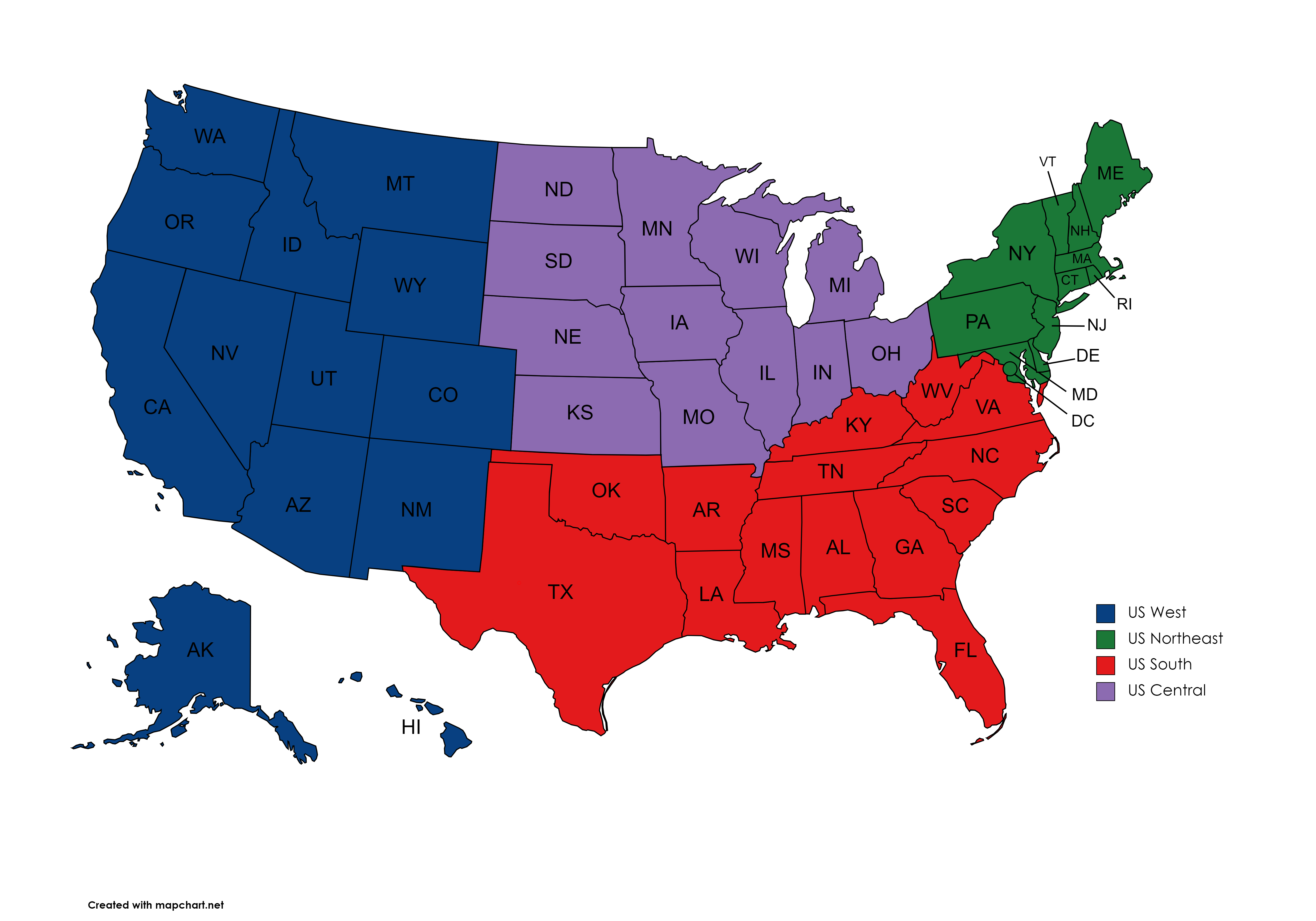 World cup USA region map.png